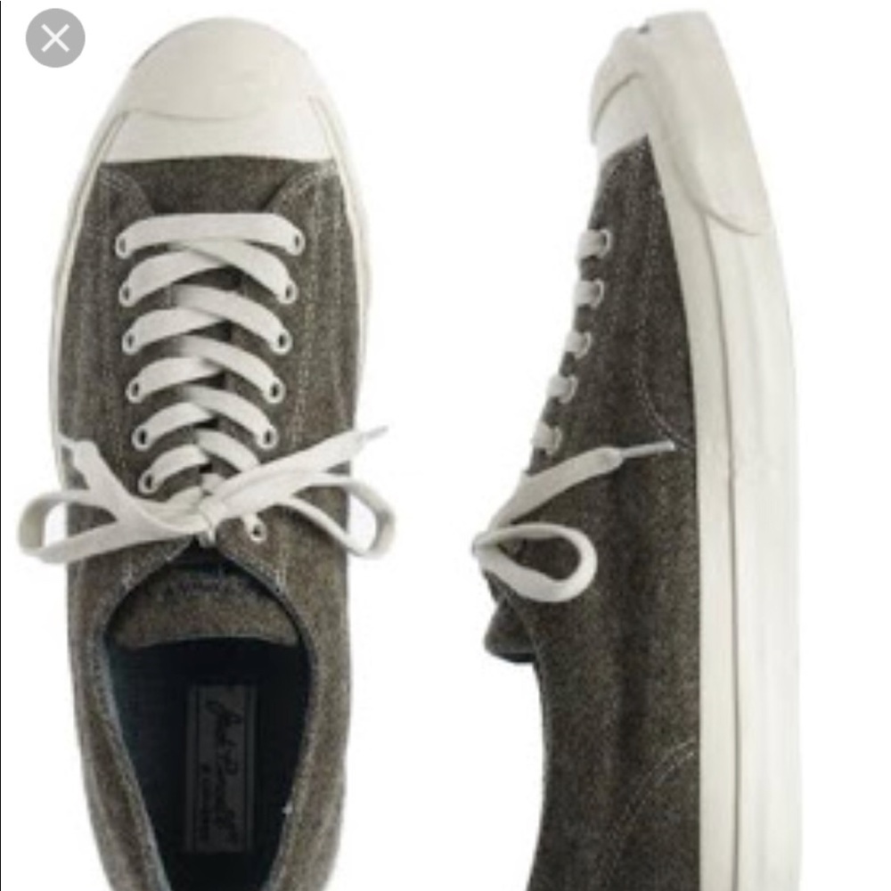Tweed distressed Jack Purcell sneakers